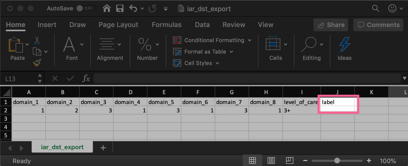 Example of including an identifier column